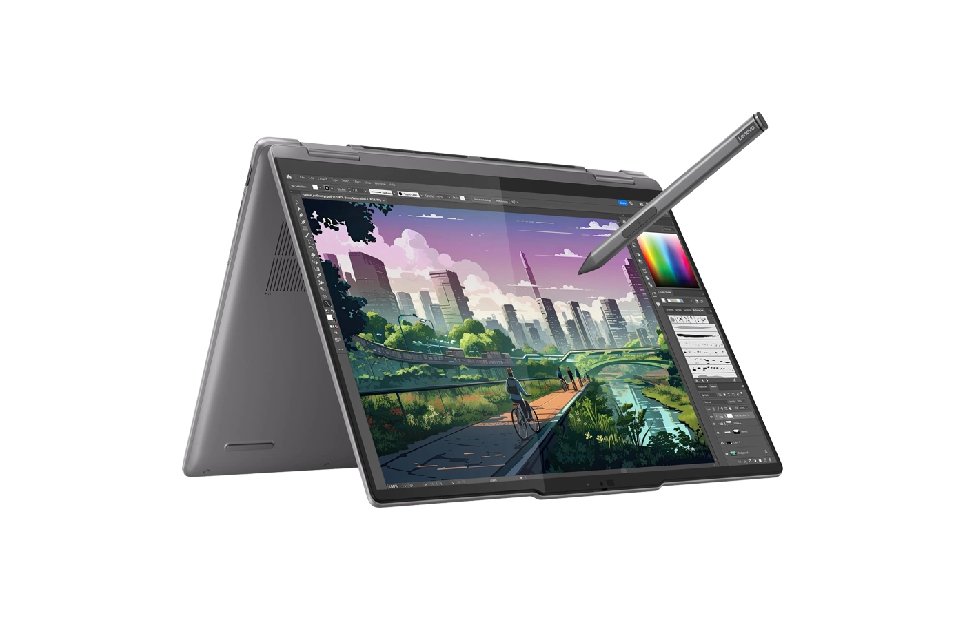 Lenovo - Yoga 7 2-in 114AHP9 - 14" WUXGA (1920 x 1200) IPS Multi Touch Laptop - AMD Ryzen 5 8640HS Processor with 8GB Memory - 512GB SSD - AMD Radeon 760M Graphics - Wi-Fi 6E - BT5.3 - Backlight Keyboard - 1 Year Warranty - Artic Grey